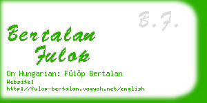 bertalan fulop business card
