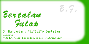 bertalan fulop business card